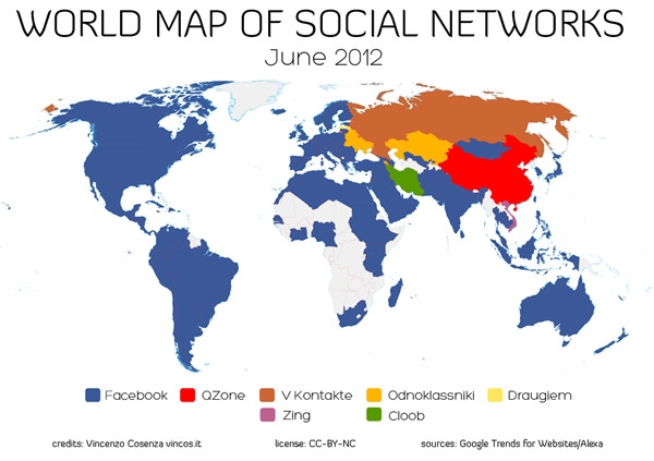 一张图让你了解Facebook在社群网路中独大的气势！