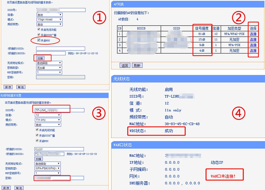 多个路由器的无线桥接步骤